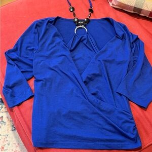 Alyx Women's Royal Blue Wrap Blouse